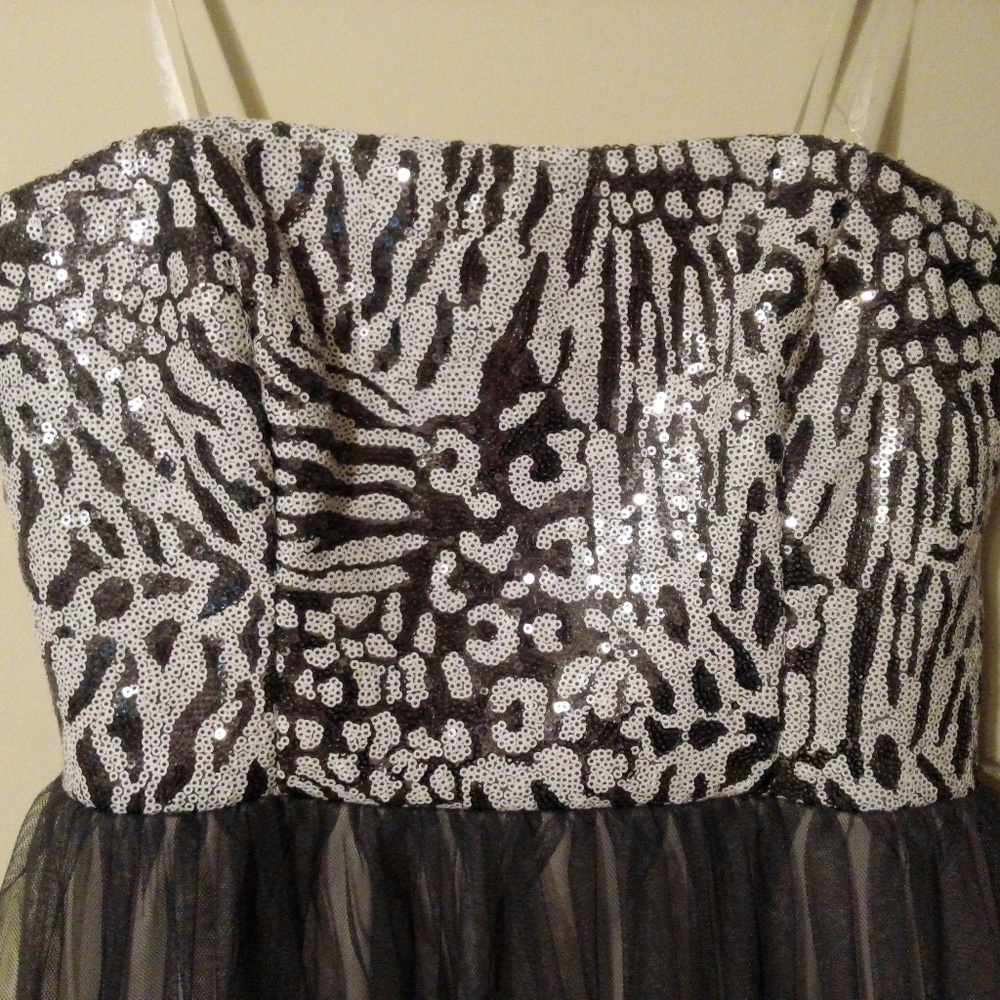 Delia's Strapless Animal Print Sequin Dress - Picture 3 of 7